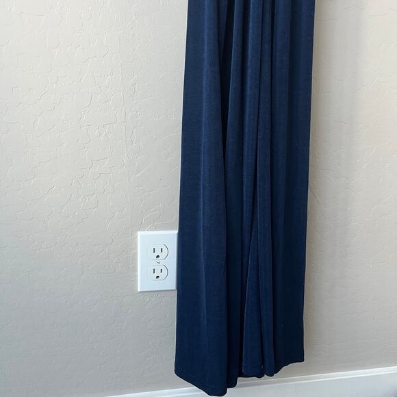 NEW ORIRE Dress Maya‎ Blue Ruched Long Sleeve Draped Maxi Gown Size 0 - Picture 10 of 12